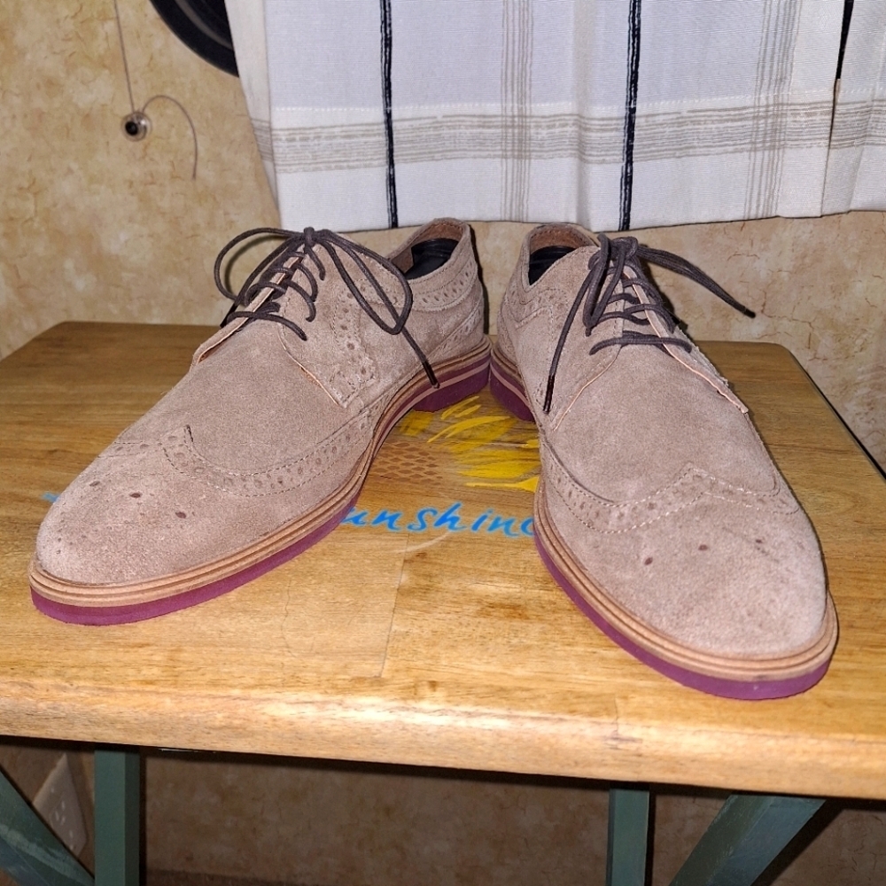 Asos Design Men's Tan Suede Saddle Oxfords In A Size 9. NWOB